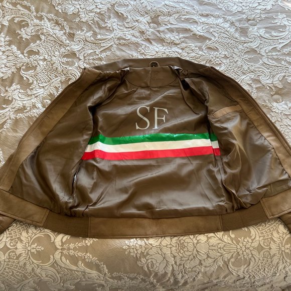 Superlative Fashion Brand Brown Ultrasuede Wind Breaker Jacket! - Picture 11 of 16